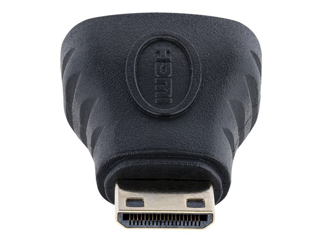 StarTech.com Mini HDMI to HDMI Adapter, 4K High Speed HDMI Adapter, 4K 30Hz Ultra HD High Speed HDMI Adapter, HDMI 1.4, Gold Plated Connectors, UHD Mini HDMI Adapter 4K, Black - Mini HDMI to HDMI Converter - HDMI adapter - HDMI female to 19 pin mini HDMI Type C male - black