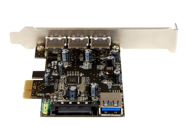StarTech.com 4 Port PCI Express USB 3.0 Card - 3 External and 1 Internal - Native OS Support in Windows 8 and 7 - Standard and Low-Profile (PEXUSB3S42) - USB adapter - PCIe 2.0 low profile - USB 3.0 x 4 - for P/N: CFASTRWU3, ST1030USBM, ST43004UA, ST