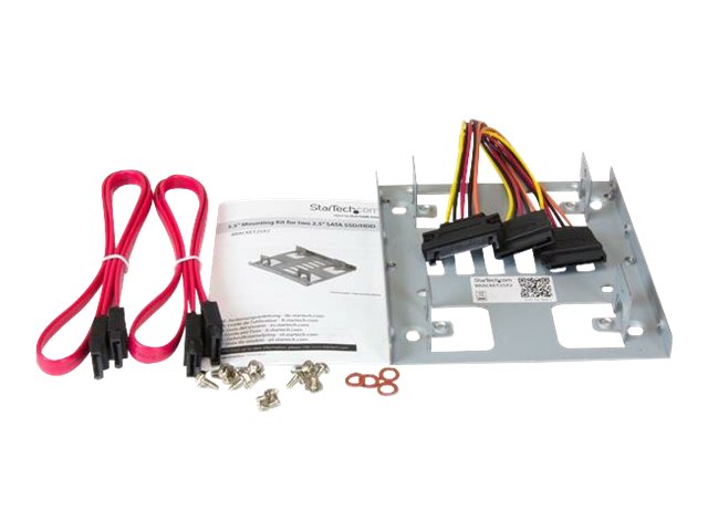 StarTech.com 2.5\" to 3.5\" SATA Hard Drive Mounting Bracket Kit - Dual SATA SSDs/HDDs Mounting Bracket for Mounting Bay (BRACKET25X2) - Storage bay adapter - 3.5\" to 2.5\" - steel - for P/N: 25S22M2NGFFR, S322M225R, SAT2M2NGFF25, SAT32M225, SAT32MSAT257, ST521PMINT