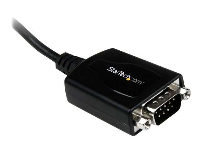 StarTech.com 1 ft USB to RS232 Serial DB9 Adapter Cable with COM Retention - Serial adapter - USB - RS-232 - black
