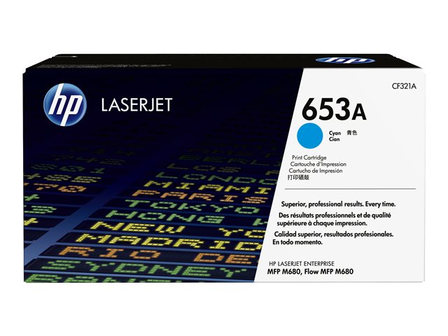 HP 653A - Cyan - original - LaserJet - toner cartridge (CF321A) - for Color LaserJet Enterprise MFP M680dn, MFP M680f, LaserJet Enterprise Flow MFP M680z