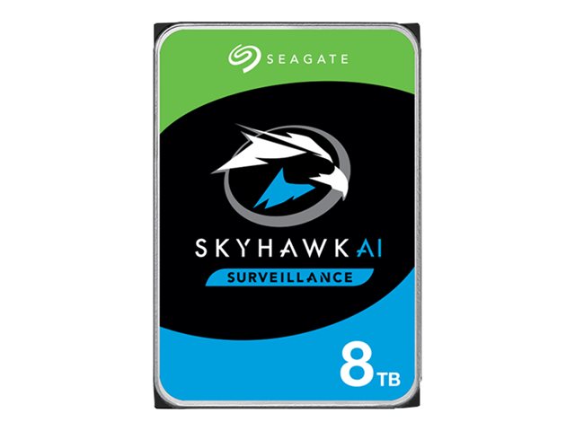 Seagate SkyHawk AI ST8000VE001 - Hard drive - 8 TB - internal - 3.5\" - SATA 6Gb/s - buffer: 256 MB - with 3 years Seagate Rescue Data Recovery