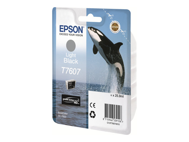 Epson T7607 - 26 ml - light black - original - blister - ink cartridge - for SureColor P600, SC-P600