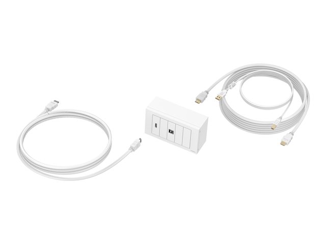 VISION Techconnect Modular AV Faceplate with cables - LIFETIME WARRANTY - 5 metre cables - 4K at 60 Hz - Simple pack for installing touch panel display or projector - Includes UK double-gang backbox and double-gang surround that accommodates five mod