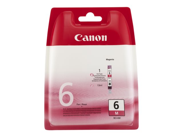 Canon BCI-6M - Magenta - original - ink tank - for i96X, 990, 99XX, PIXMA IP3000, IP4000, iP5000, iP6000, iP8500, MP750, MP760, MP780, S830