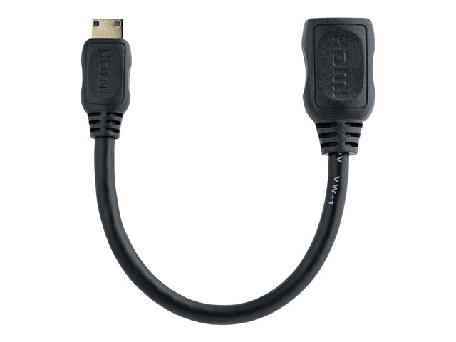 StarTech.com 5in Mini HDMI to HDMI Adapter, 4K High Speed HDMI Adapter, 4K 30Hz Ultra HD High Speed HDMI Adapter, HDMI 1.4, Gold Plated Connectors, UHD Mini HDMI Adapter 4K, Black - Mini HDMI to HDMI Converter - HDMI adapter - HDMI female to 19 pin mini HDMI Type C male - 1.3 cm - shielded - black - for P/N: HDMM30CM