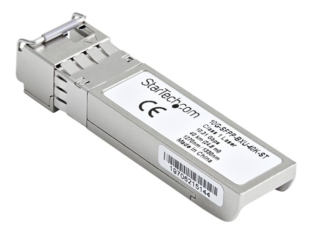 StarTech.com Brocade 10G-SFPP-BXU-40K Compatible SFP+ Module, 10GBASE-BX-U, 10 Gigabit Ethernet Bi-Directional (BiDi) Fiber Single Strand SFP+, LC 40km, Mini GBIC Transceiver SFP+ Module - Lifetime Warranty (10G-SFPP-BXU-40K-ST) - SFP+ transceiver module (equivalent to: Brocade 10G-SFPP-BXU-40K) - 10 GigE - 10GBase-BX - LC single-mode - up to 40 km - 1270 nm / 1330 nm