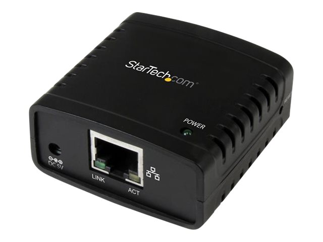 StarTech.com 10/100Mbps Ethernet to USB 2.0 Network Print Server - Windows 10 - LPR - LAN USB Print Server Adapter (PM1115U2) - Print server - USB 2.0 - 10/100 Ethernet - black - for P/N: SVA5H2NEUA