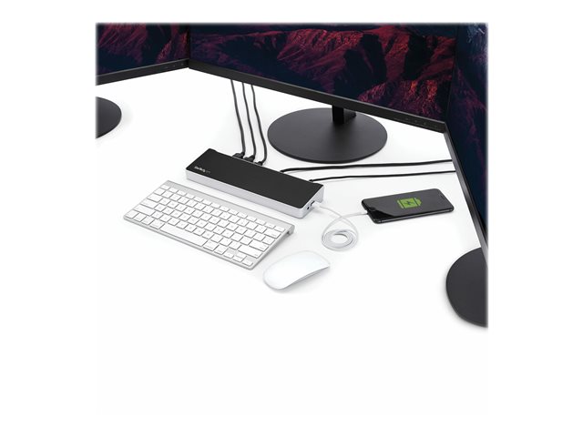 StarTech.com 4K USB-C Dock - Triple Monitor - Mac & Windows - 60W USB PD (DK30CH2DPPDU) - Docking station - USB-C - HDMI, 2 x DP - 1GbE - 60 Watt