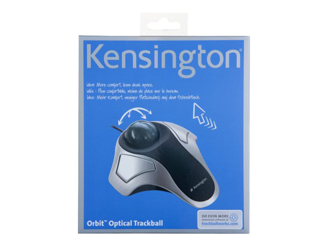 Kensington Orbit Optical Trackball - Trackball - right and left-handed - optical - 2 buttons - wired - USB - silver