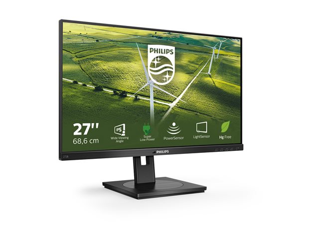 Philips B Line 272B1G - LED monitor - 27\" - 1920 x 1080 Full HD (1080p) @ 75 Hz - IPS - 250 cd/m² - 1000:1 - 4 ms - HDMI, DVI-D, VGA, DisplayPort - speakers - black texture