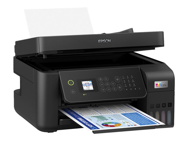 Epson EcoTank ET-4800 - Multifunction printer - colour - ink-jet - refillable - A4 (media) - up to 10 ppm (printing) - 100 sheets - 33.6 Kbps - USB, LAN, Wi-Fi - black