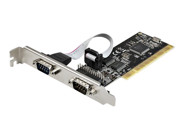 StarTech.com PCI Serial Parallel Combo Card with Dual Serial RS232 Ports (DB9) & 1x Parallel LPT Port (DB25), PCI Combo Adapter Card, PCI Expansion Card Controller, PCI to Printer Card - PCI Serial & Parallel Card (PCI2S1P2) - Serial adapter - PCIe low profile - RS-232 x 2 - black