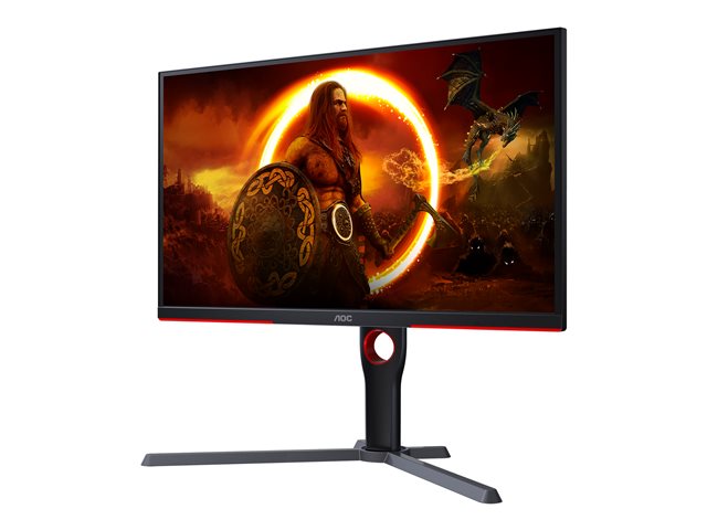 AOC Gaming 25G3ZM/BK - G3 Series - LED monitor - gaming - 25\" (24.5\" viewable) - 1920 x 1080 Full HD (1080p) @ 240 Hz - VA - 300 cd/m² - 3000:1 - 0.5 ms - 2xHDMI, DisplayPort - black, red