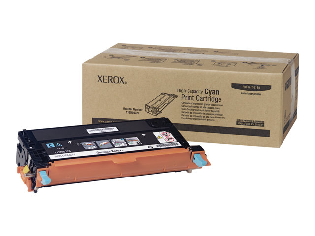 Xerox Phaser 6180MFP - High capacity - cyan - original - toner cartridge - for Phaser 6180DN, 6180MFP/D, 6180MFP/N, 6180N