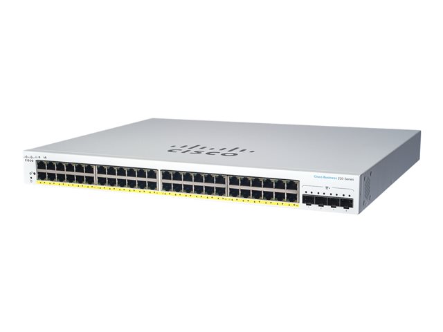 Cisco Business 220 Series CBS220-48T-4G - Switch - smart - 48 x 10/100/1000 + 4 x Gigabit SFP (uplink) - rack-mountable