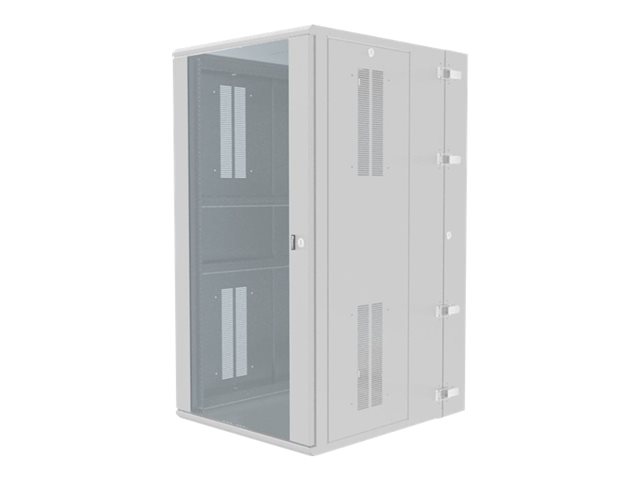 The PanZone® Wall Mount Cabinet with windowed door is 30 inches deep and includes hinged doors on the front and back for complete access to networking equipment to make moves, adds, and changes easy. The removable side panels allow for access to cabl