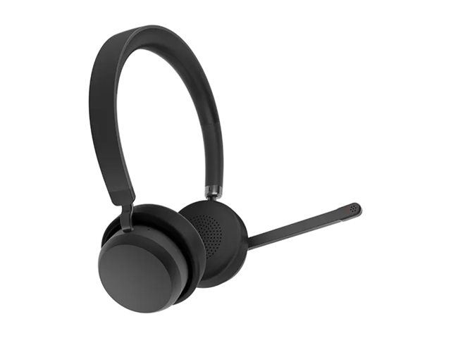 Lenovo - Headset - on-ear - Bluetooth - wireless - USB-A via Bluetooth adapter - black - Certified for Microsoft Teams