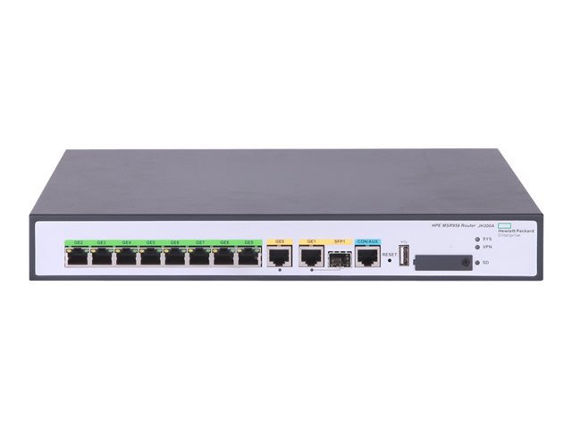 HPE FlexNetwork MSR958 PoE - Router - 8-port switch - GigE - WAN ports: 2 - rack-mountable