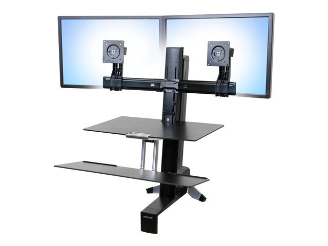 Ergotron Tall-User Kit for WorkFit Dual - Mounting kit (2 pivots, 2 riser brackets) - for 2 LCD displays - black - screen size: up to 24\" - for WorkFit Dual Monitor Kit, WorkFit-A Dual with Worksurface+, with Suspended Keyboard, Dual