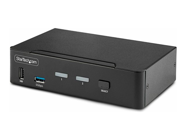 StarTech.com 2-Port DisplayPort KVM Switch, 8K 60Hz / 4K 144Hz, Single Display, DP 1.4, 2x USB 3.0 Ports, 4x USB 2.0 HID Ports, Push-Button & Hotkey Switching, TAA Compliant - OS Independent, Metal Housing (D86A2-2-PORT-8K-KVM) - KVM / audio / USB sw