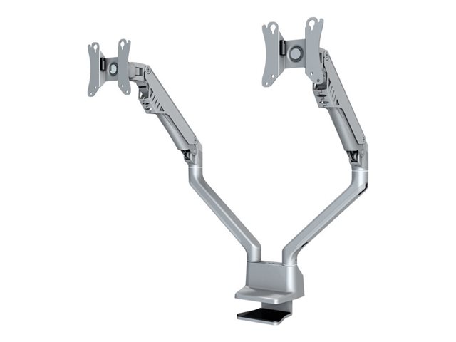 Neomounts FPMA-D750D - Mounting kit - full-motion - for 2 LCD displays - silver - screen size: 10\"-32\" - clamp mountable, grommet, desk-mountable