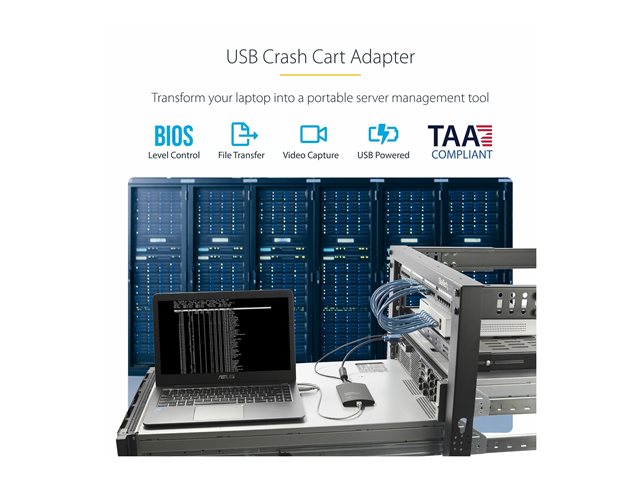 StarTech.com USB Crash Cart Adapter - File Transfer & Video - Portable Server Room Laptop to KVM Console Crash Cart (NOTECONS02) - KVM switch - 1 x KVM port(s) - 1 local user - desktop