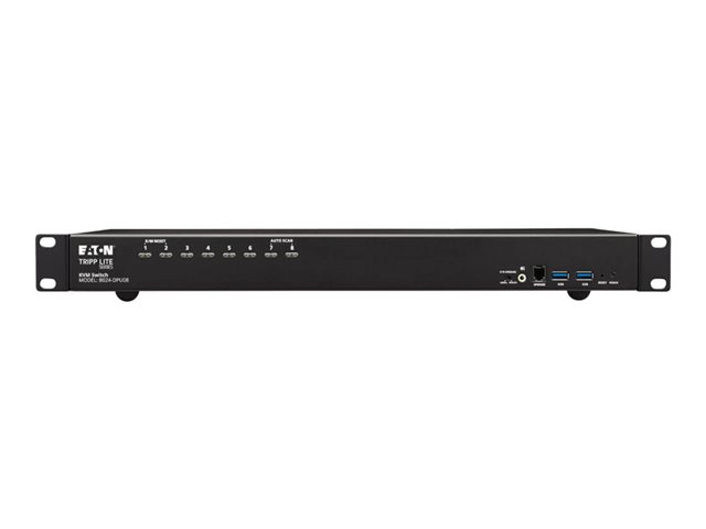 Eaton Tripp Lite series DisplayPort/USB KVM Switch 8-Port with Audio/Video and USB Peripheral Sharing, 4K 60 Hz, 1U Rack-Mount - KVM / audio / USB switch - 8 x KVM / audio / USB - 1 local user - rack-mountable