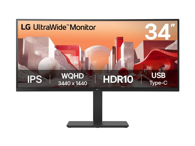 LG UltraWide 34BA75QE-B - LED monitor - curved - 34\" - 3440 x 1440 WQHD @ 60 Hz - IPS - 300 cd/m² - HDR10 - 5 ms - 2xHDMI, DisplayPort, USB-C - speakers