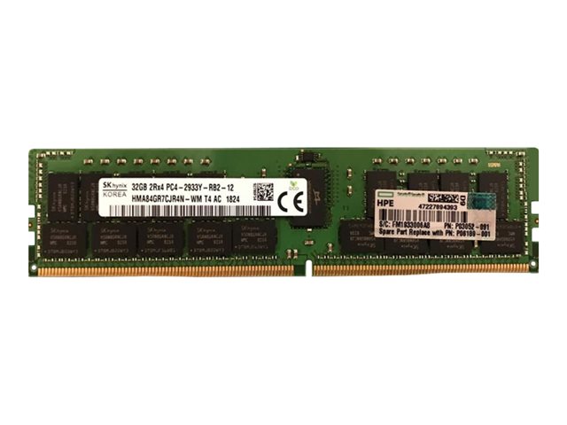 HPE SmartMemory - DDR4 - 32 GB - DIMM 288-pin - 2933 MHz / PC4-23400 - CL21 - 1.2 V - registered - ECC