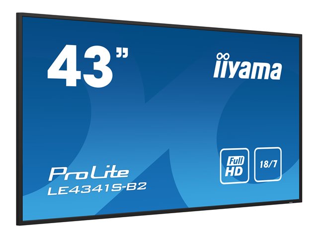 iiyama ProLite LE4341S-B2 - 43\" Diagonal Class (42.5\" viewable) LED-backlit LCD display - digital signage - 1080p 1920 x 1080 - black bezel with glossy finish