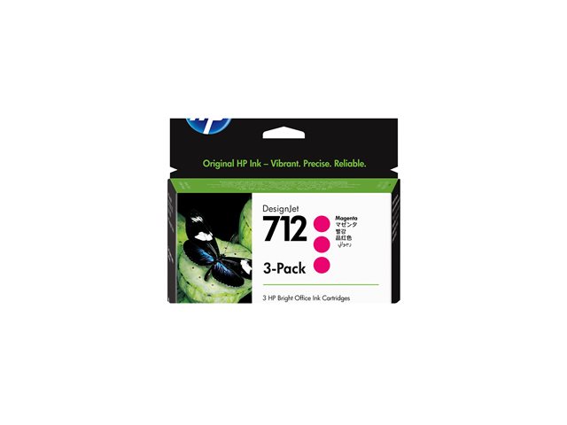 HP 712 - 3-pack - 29 ml - magenta - original - DesignJet - ink cartridge - for DesignJet Studio, T210, T230, T250, T630, T650