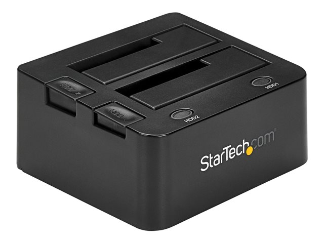 StarTech.com Dual-Bay USB 3.0 to SATA Hard Drive Docking Station, USB Hard Drive Dock, External 2.53.5 SATA IIIIII, SSDHDD Docking Station, Hot-Swap Hard Drive Bay - Top-Loading - Storage controller - 2.5\", 3.5\" - SATA 6Gb/s - USB 3.0 - black - for P/N: SVA12M5NA