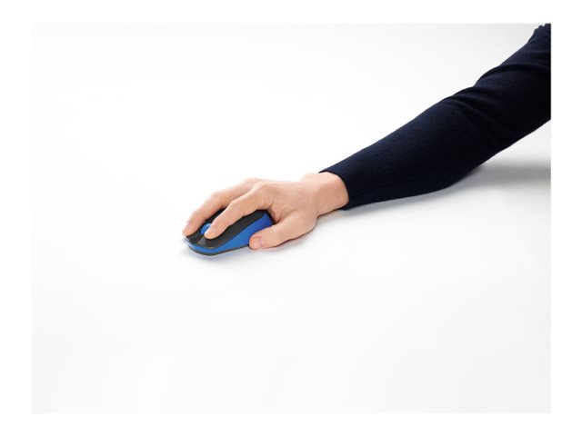 Logitech M190 - Mouse - optical - 3 buttons - wireless - USB wireless receiver - blue