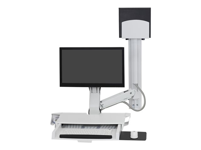 Ergotron StyleView - Mounting kit (CPU holder, keyboard tray, monitor mount) - for LCD display / PC equipment - medium CPU holder - aluminium, high-grade plastic - white - screen size: up to 24\"