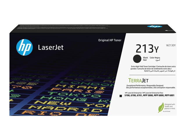 HP 213Y - Extra High Yield - black - original - LaserJet - toner cartridge (W2130Y) - for Color LaserJet Enterprise 5700dn, 6700dn