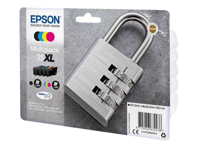 Epson 35XL Multipack - 4-pack - XL - black, yellow, cyan, magenta - original - ink cartridge - for WorkForce Pro WF-4720, WF-4720DWF, WF-4725DWF, WF-4730, WF-4730DTWF, WF-4740, WF-4740DTWF