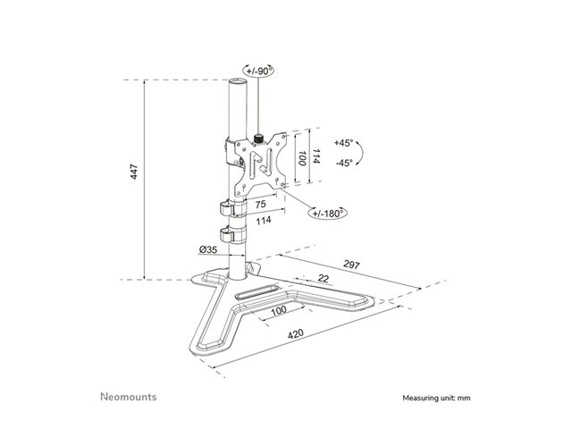 Neomounts NERO Single monitor stand 10-32i