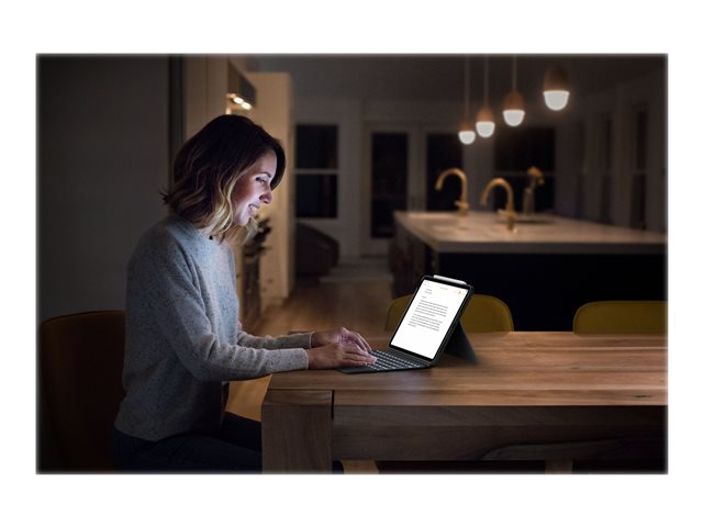 Logitech Combo Touch - Keyboard and folio case - with trackpad - backlit - Apple Smart connector - QWERTY - Spanish - oxford grey - for Apple 10.9-inch iPad Air (4th generation, 5th generation)