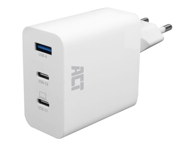 USB-C/USB-A Charger 65W 3-port with Power Delivery PPS QuickCharge and GanFast