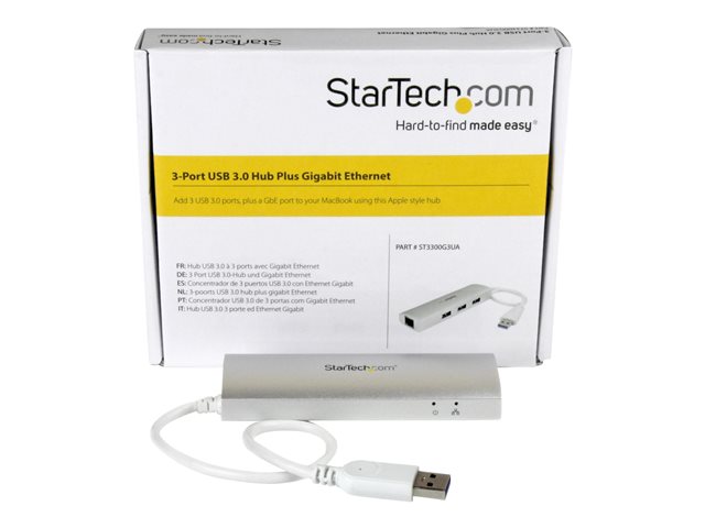 3 Port Portable USB 3.0 Hub plus GbE
