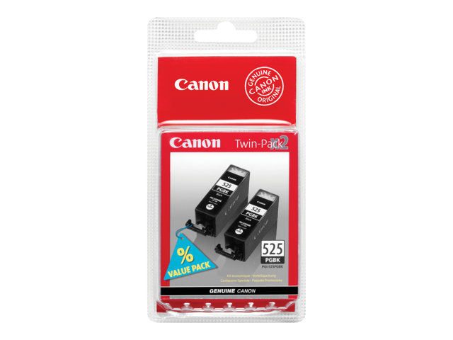Canon PGI-525PGBK Twin Pack - 2-pack - 19 ml - black - original - ink tank - for PIXMA iP4950, iX6550, MG5250, MG5350, MG6150, MG6250, MG8150, MG8250, MX715, MX885, MX895