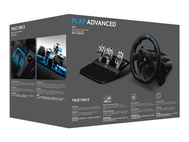 Logitech G G923 - Wheel, pedals and gear shift lever set - wired - for PC, Sony PlayStation 4, Sony PlayStation 5