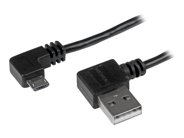 StarTech.com 2m 6 ft Micro-USB Cable with Right-Angled Connectors - M/M - USB A to Micro B Cable - 6ft Right Angle Micro USB Cable (USB2AUB2RA2M) - USB cable - Micro-USB Type B (M) to USB (M) - USB 2.0 - 2 m - right-angled connector - black - for P/N: USB2PCARBK, USB2PCARBKS, USBEXTAA10BK, USBEXTAA6BK, USBLT2PCARW, USBUB2PCARB