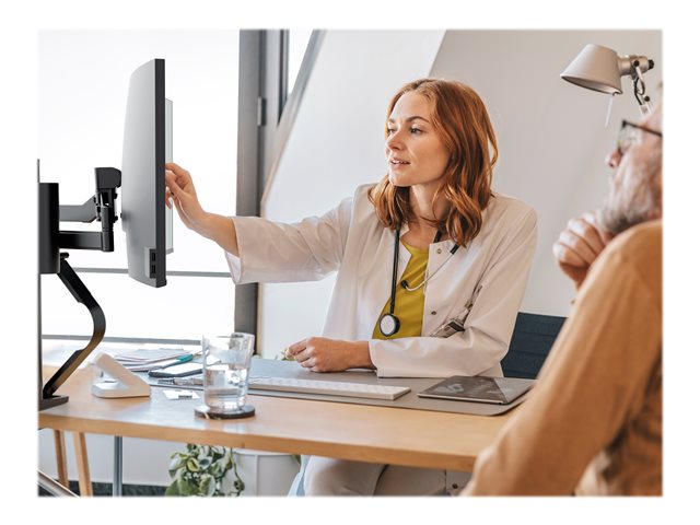 Ergotron TRACE - Mounting kit (pivot, base, VESA spacer, lift column, extension arms, 2-piece desk clamp) - Constant Force Technology - for LCD display - matte black - screen size: 21.5-38\"