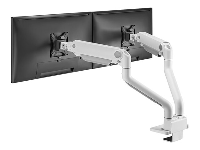 Neomounts DS70S-950WH2 NEXT One - Mounting kit (monitor arm, clamp mounting base, grommet mount) - full-motion - for 2 LCD displays - aluminium - white - screen size: 17\"-35\" - desk-mountable