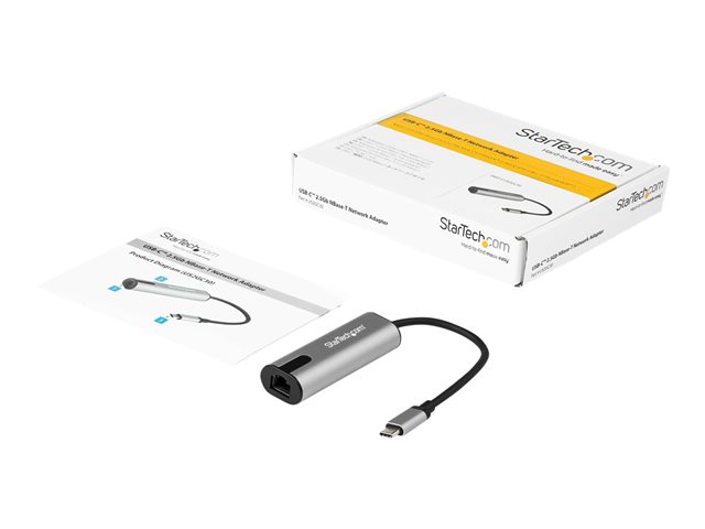 StarTech.com 2.5GbE USB C to Ethernet Adapter NBASE-T NIC, USB 3.0 Type C 2.5/1 Gigabit/100 Mbps Multi Speed Network/USB 3.1 Laptop to RJ45/LAN Thunderbolt 3 Compatible/MacBook Pro Surface - Type-C to Ethernet - Network adapter - USB-C - 10M/100M/1G/2.5 Gigabit Ethernet x 1 + USB 3.0 - black, space grey