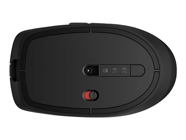 HP 710 - Mouse - rechargeable - 7 buttons - wireless - Bluetooth 5.3, 2.4 GHz - USB wireless receiver - black