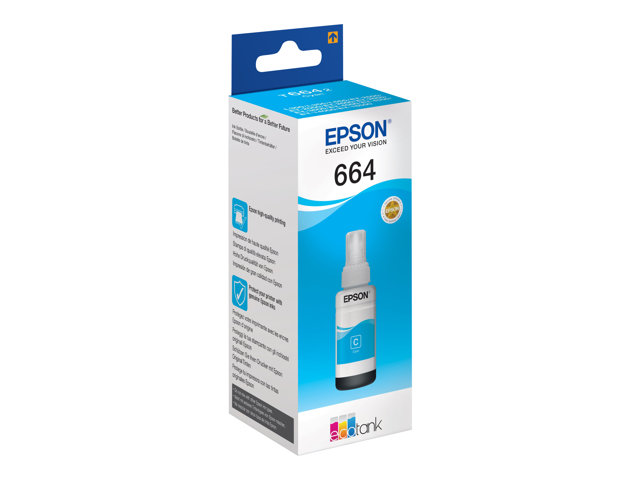 Epson T6642 - 70 ml - cyan - original - ink refill - for EcoTank ET-14000, ET-16500, ET-2500, ET-2550, ET-2600, ET-2650, ET-3600, ET-4500, ET-4550