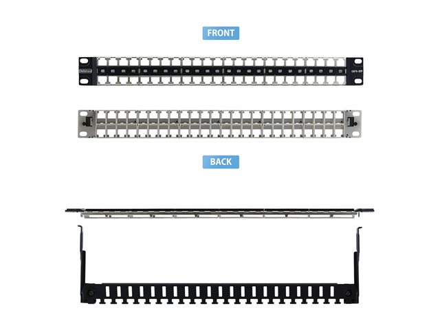 48 Port 1U Blank Keystone Patch Panel
